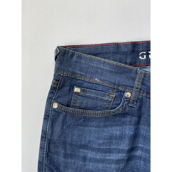 Guess Men's Eco Slim Fit Short Feather Weight Denim In Blue Size 29 - Picture 4 of 8
